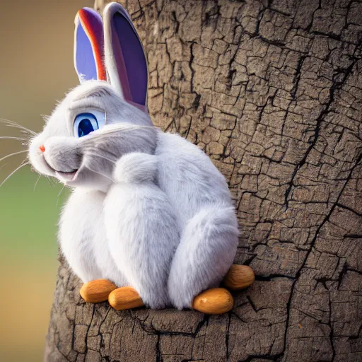 Image similar to A photo of a bugs bunny, sigma 85mm Lens F/1.4, award winning photography