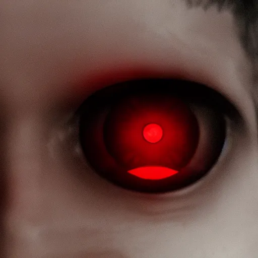 Image similar to a man with red glowing eyes