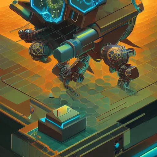 Prompt: isometric scientifically accurate microscopic robotic virus attacking organic biological cell by tyler edlin and petros afshar and christopher balaskas and marius borgeaud and kiliain eng, atomic age maximalist, art nouveau, well proportioned, highly detailed