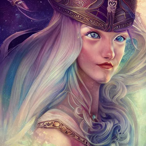 Prompt: Viking princess sailing on a ship Anna dittmann detail