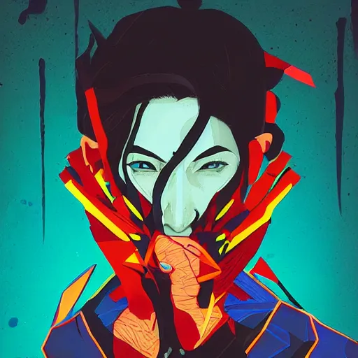 Image similar to Vega of Street Fighter 4 profile picture by Sachin Teng, asymmetrical, Organic Painting , Adidas, Impressive, Claw, Vega Mask, Violent, Dark, Rose Background, Snake, Powerful, geometric shapes, hard edges, energetic, graffiti, street art:2 by Sachin Teng:4