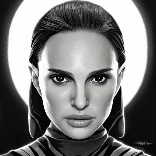 Image similar to natalie portman, female, jedi master, wearing the traditional jedi robe, beautiful and uniquely odd looking, detailed symmetrical close up portrait, intricate complexity, in the style of artgerm and ilya kuvshinov, magic the gathering, star wars art,