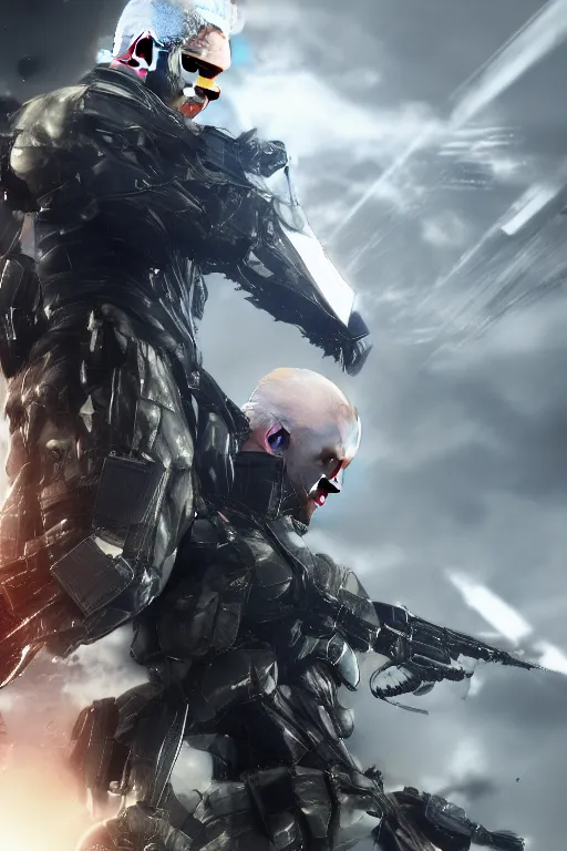 Prompt: joe biden in metal gear rising revengeance, metal gear rising, metal gear, joe biden, octane render, 4 k