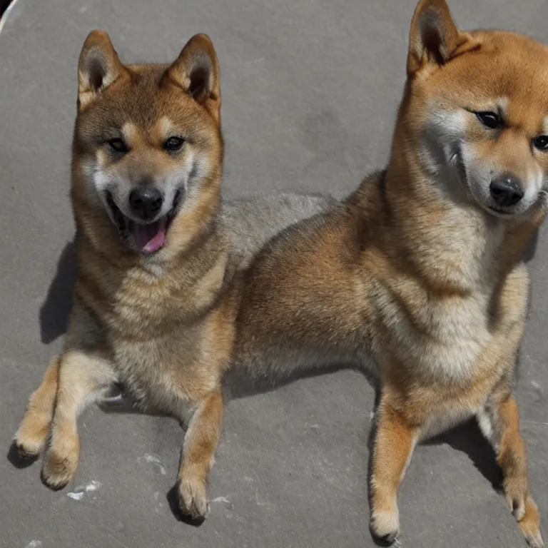 Image similar to a shiba-inu fossile perfectly preserved from 500 million years ago