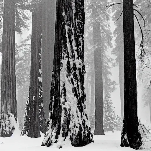 Prompt: redwood forest in the snow, Hasselblad, Andrei Tarkovsky