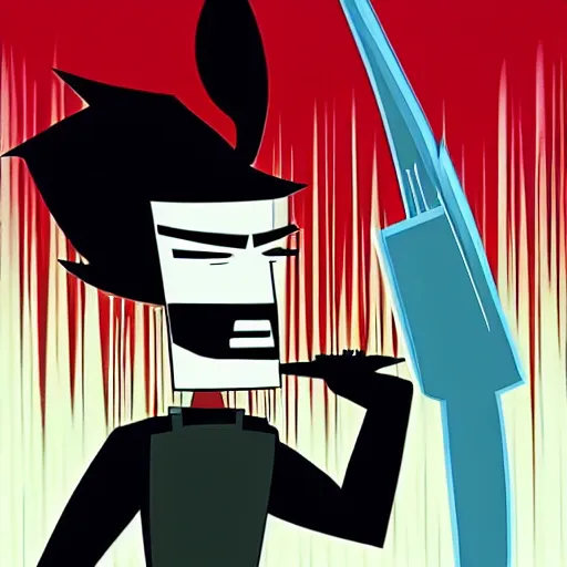 Image similar to samurai jack, the matrix, genndy tartakovsky, bruce timm