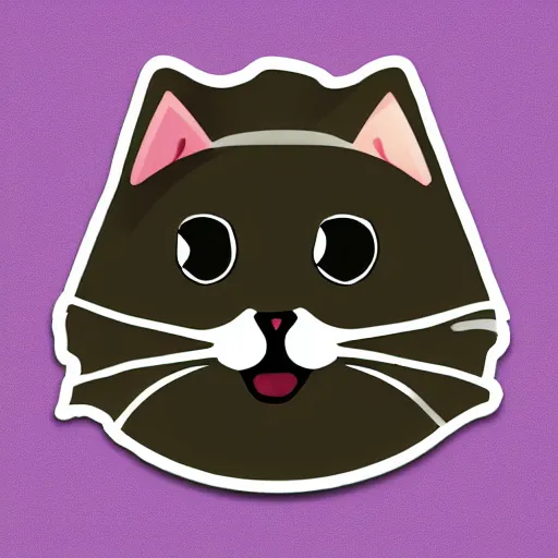 Prompt: surprised cat sticker illustration