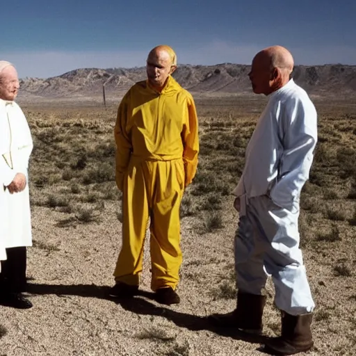 Image similar to john paul ii in breaking bad with walter white