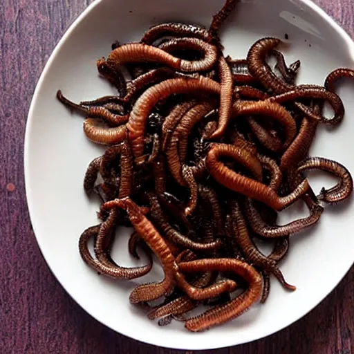 Image similar to fried earthworms