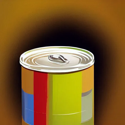 Image similar to In this computer art, the artist has used a photo-realist style to depict a can of soup. The can is placed on a plain background, and the artist has used bright, primary colors to create a striking image. The computer art is both realistic and abstract by Ramon Casas, by Louise Dahl-Wolfe bleak