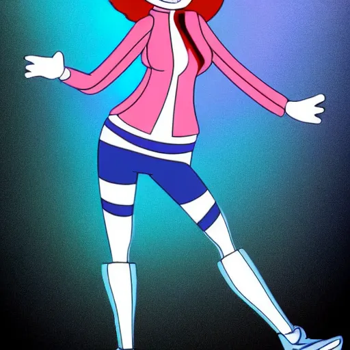 Image similar to Kaitlyn Michelle Siragusa, better known as Amouranth as a character in Regular Show (2010). JG Quintel is the artist. Amouranth is so so so so so beautiful in this animated cartoon Regular Show (2010)