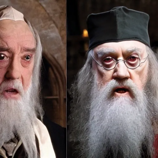 Image similar to Professor Dumbledore with Harry Potter face