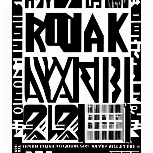 Image similar to black on white graphic poster, in style of david rudnick, acid, y 2 k