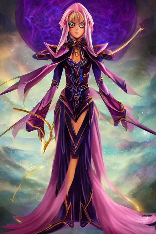 Image similar to beautiful dark magician girl, full body, mystical, ultra detailed, 4k