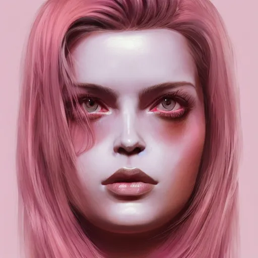 Prompt: half - voidcore symmetrical woman with cute - fine - face, pretty face, white and pink hair, realistic shaded perfect face, extremely fine details, by realistic shaded lighting, dynamic background, poster by ilya kuvshinov katsuhiro otomo, magali villeneuve, artgerm, jeremy lipkin and michael garmash and rob rey, pascal blanche, riot games