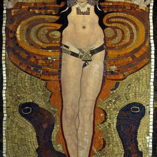 Image similar to beautiful roman mosaic of shiva, the protector by gustave klimt, 1 0 0 ad