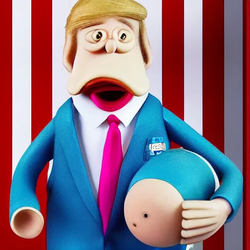 Prompt: Donald Trump in the style of Wallace and Gromit