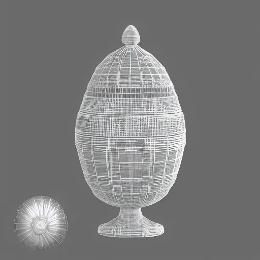 Image similar to faberge egg, 3D model, white background