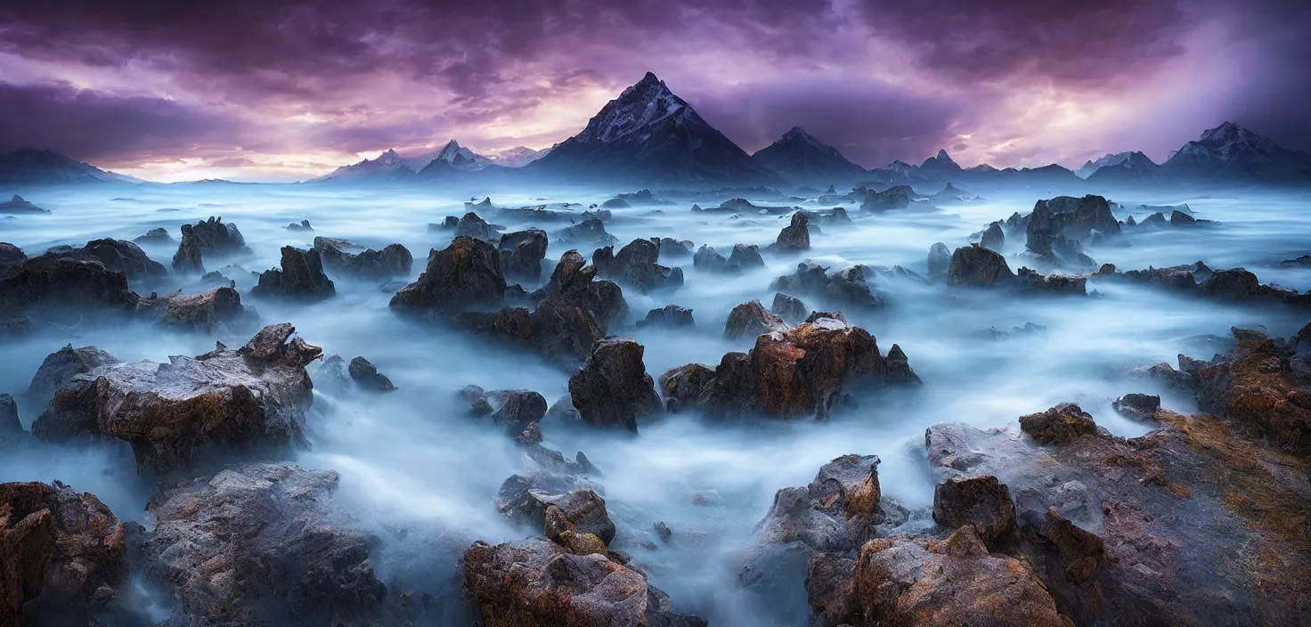 Prompt: amazing landscape photo of an award - winner photograph by marc adamus, beautiful dramatic lighting