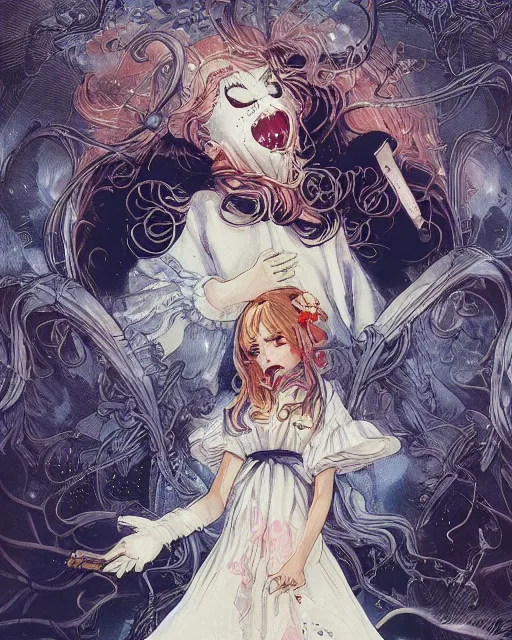 Image similar to a girl in a cute ghost halloween costume, midshot single subject, ambient lighting, detailed, art poster by ayami kojima, makoto shinkai, kilian eng