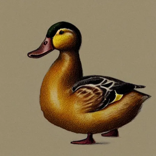 Prompt: A duck illustration in the style of Stephen Cartwright