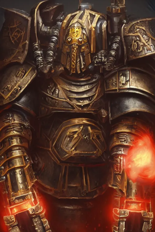 Image similar to armor portrait heros warhammer 4 0 k horus heresy fanart - the primarchs emperor by johannes helgeson animated with vfx concept artist & illustrator global illumination ray tracing hdr fanart arstation zbrush central hardmesh 8 k octane renderer comics stylized