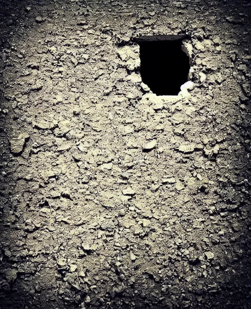 Image similar to “ a hole appears in the ground of an empty room with walls ”