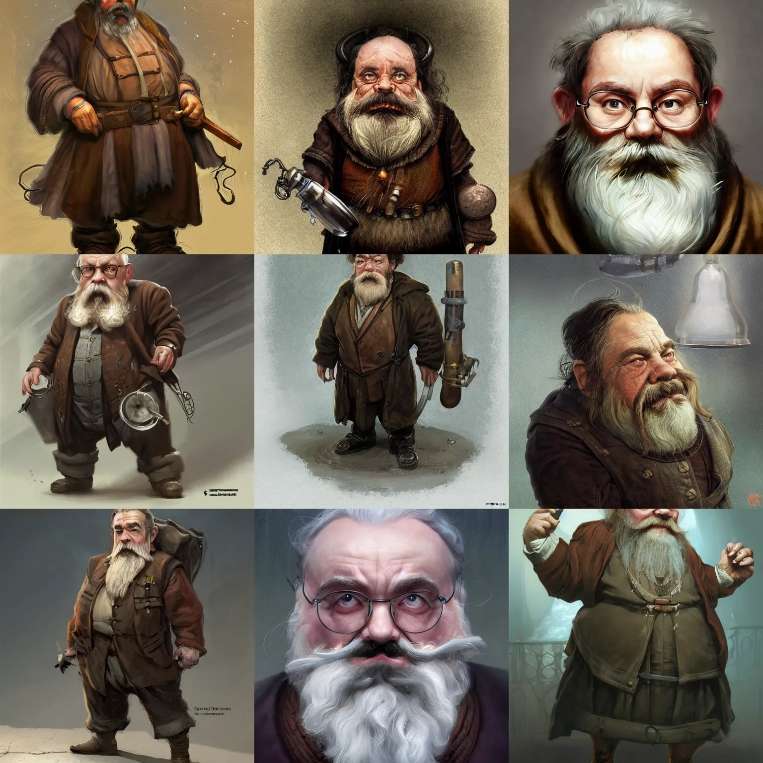 Prompt: dwarf scientist of 1 9 century, oldman with mustach, half - life style, character sheet, full body, highly detailed, digital painting, artstation, concept art, smooth, sharp focus, illustration, artstation, art by giger and greg rutkowski and hikari shimoda and edmund blair leighton and charlie bowater