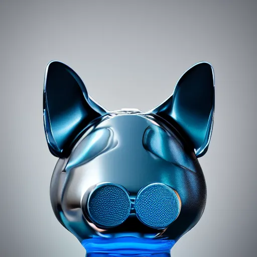 Image similar to a water bottle in the shape of a dog, product photography, 4 k, ultra realistic