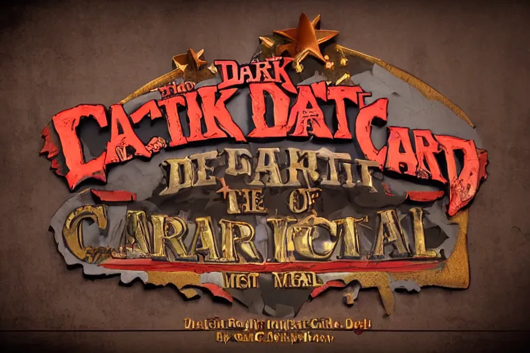 Image similar to 3d sculpt of an arched sign for a circus called 'the dark metal carnival', red dead redemption2, las vegas, artstaton, digital illustration