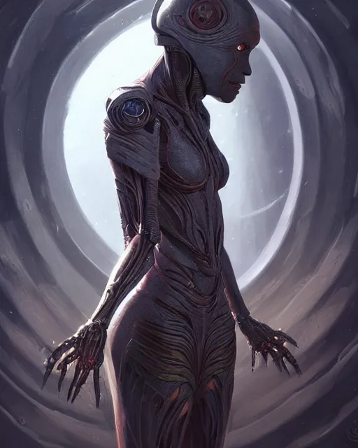 Prompt: humanoid alien, fantasy, intricate, elegant, highly detailed, digital painting, artstation, concept art, smooth, sharp focus, illustration, by artgerm and greg rutkowski