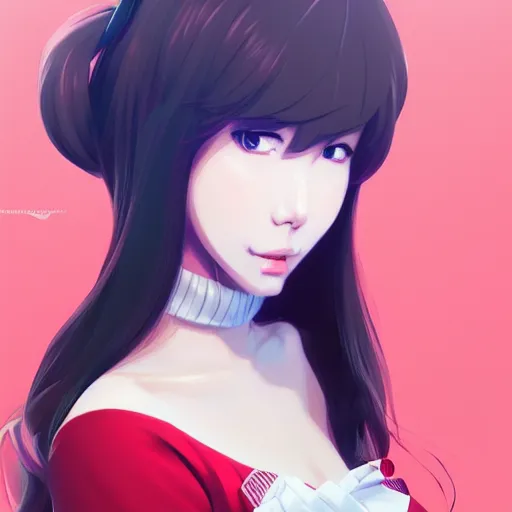 Image similar to Ann Takamaki, anime, elegant, 2d, ultra highly detailed, digital painting, smooth, sharp focus, artstation, pixiv, art by Ina Wong, art by Ilya Kuvshinov