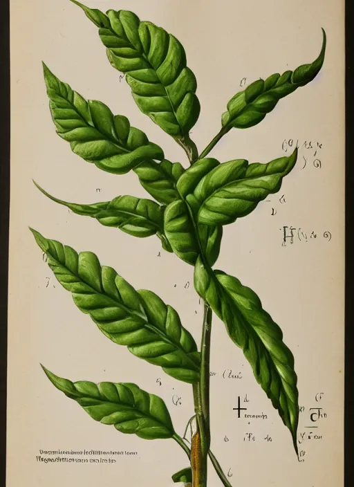 Prompt: scientific botanical illustration of a plant with fingers at the tip of some stems