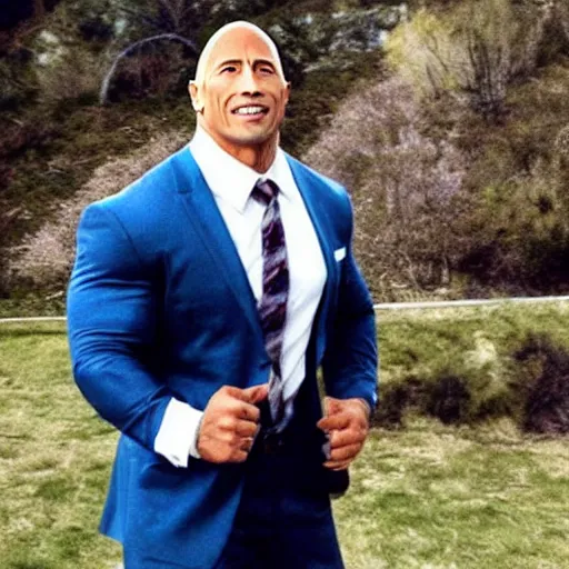 Image similar to a pretty picture of dwayne the rock johnson dressed as a schoolgirl