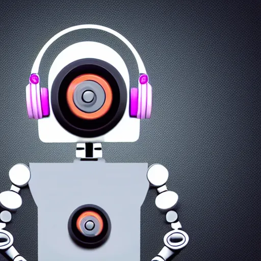 Image similar to robot with headphones listening to music, lowbrow, hd