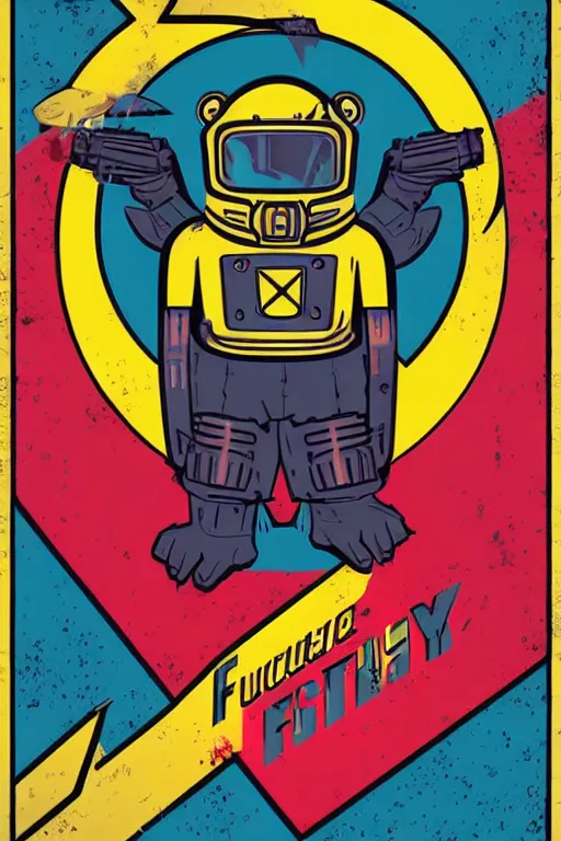 Image similar to fallout 7 6 retro futurist illustration art by butcher billy, sticker, colorful, illustration, highly detailed, simple, smooth and clean vector curves, no jagged lines, vector art, smooth andy warhol style