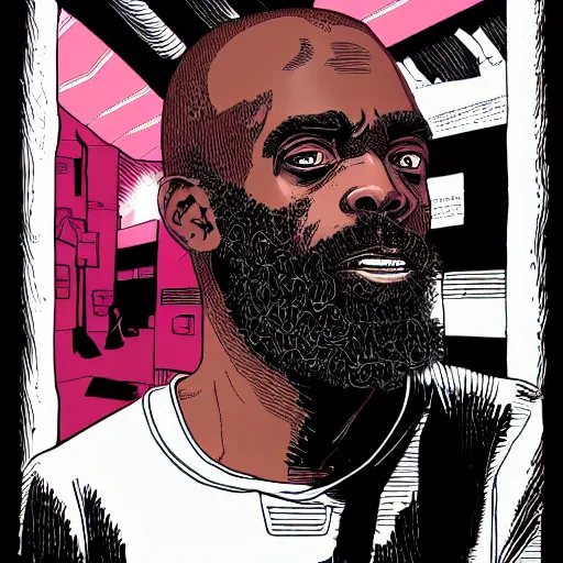 Image similar to portrait of mc ride, by laurie greasley and james stokoe, 4 k, 8 k