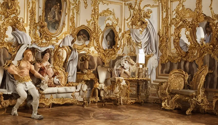 Image similar to Big budget movie about rococo style hell