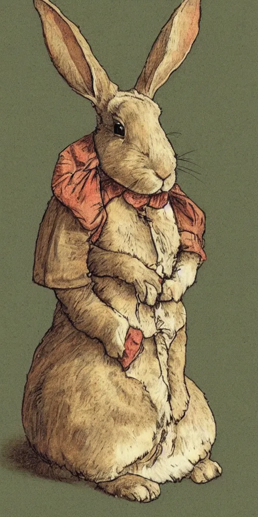 Image similar to a rabbit in the style of carl larsson