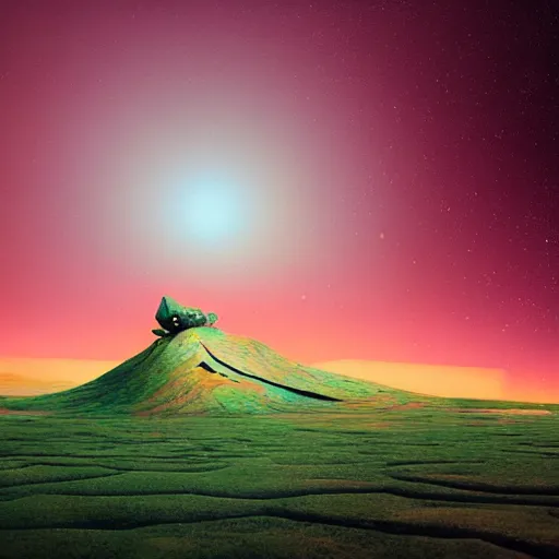 Prompt: A Landscape by Beeple and Salvador Dali