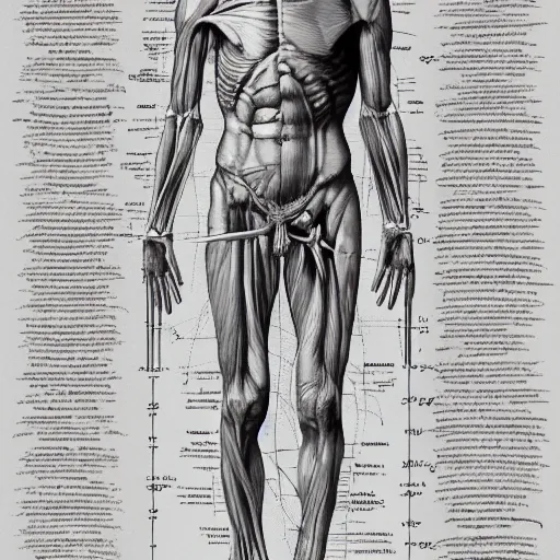 Prompt: anatomy of a soul, da vinci notes, ultradetailed, anatomy study, artstation