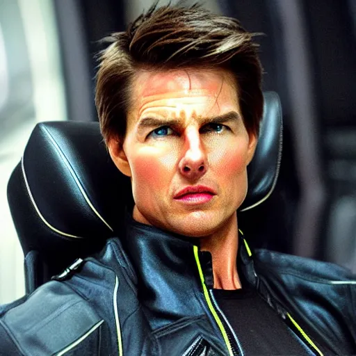 Image similar to first picture of tom cruise as evil racer in new fast and the furious movie, ( eos 5 ds r, iso 1 0 0, f / 8, 1 / 1 2 5, 8 4 mm, postprocessed, crisp face, facial features )