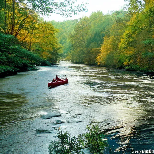 Image similar to cahaba river alabama, canoe in foreground, kodak ektachrome e 1 0 0,