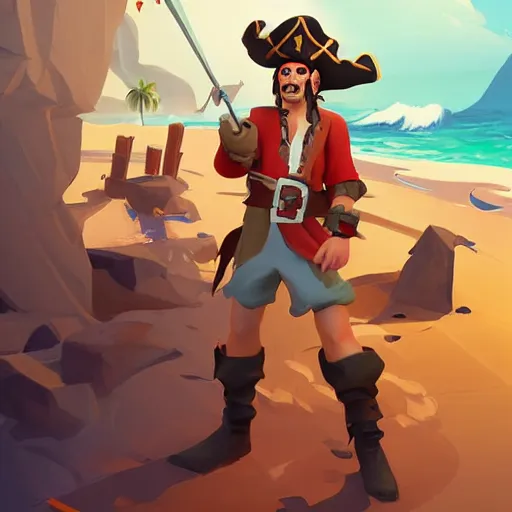 Image similar to painting jack the pirate on sea of thieves game avatar hero smooth face median photoshop filter cutout vector behance hd by jesper ejsing, by rhads, makoto shinkai and lois van baarle, ilya kuvshinov, rossdraws, illustration, art by ilya kuvshinov and gustav klimt