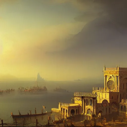 Prompt: A detailed matte painting of Ravenna in the 15th century, trending on artstation by Ivan Aivazovsky