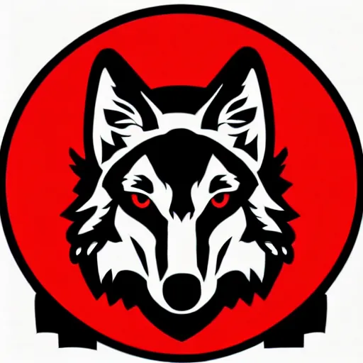 Prompt: vector illustration logo of a wolf with a mohawk gang tag graffiti, red and black, punk, spray smudge, masterpiece, banksy