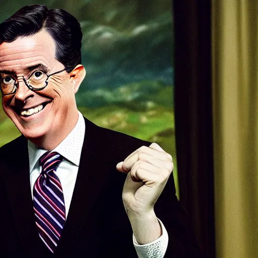 Image similar to stephen colbert in lord of the rings