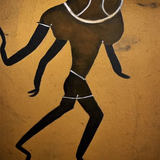 Image similar to Ancient cave painting of a basketball player, photo