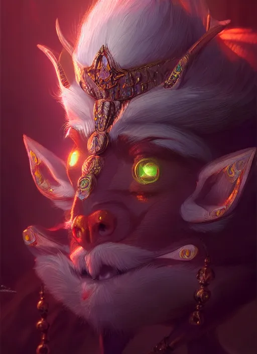 Image similar to portrait of morshu from the legend of zelda, intricate, elegant, glowing lights, highly detailed, digital painting, artstation, concept art, sharp focus, illustration, art by wlop, mars ravelo and greg rutkowski