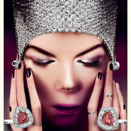 Image similar to jewelry ad posters,diamond ring,diamond fire, sparkle, luxurious, graphic design, ,vogue aesthetic